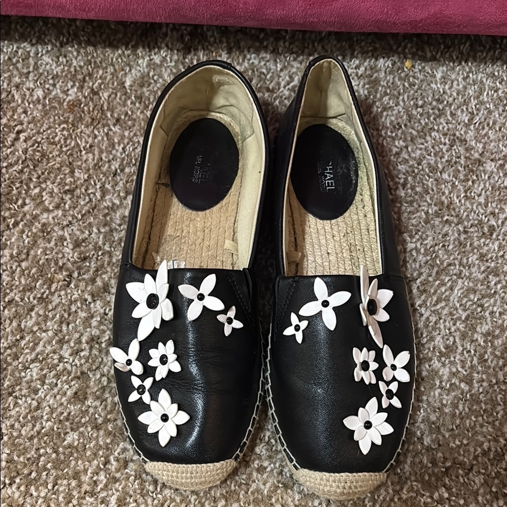 Michael Kors Black Floral Espadrilles